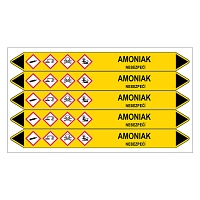 Značení potrubí, amoniak,5 ks, 150 × 12 mm
